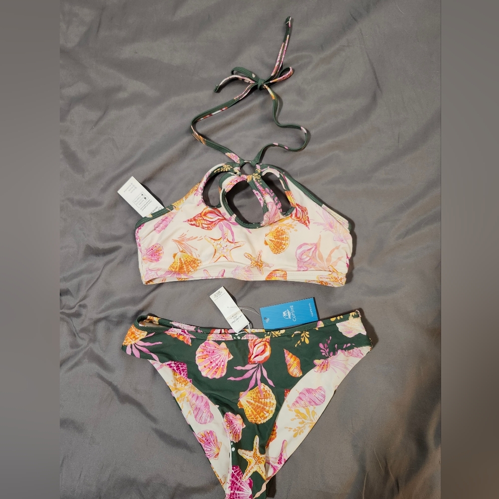 Colorful Shell Print Bikini Set - Picture 4 of 5